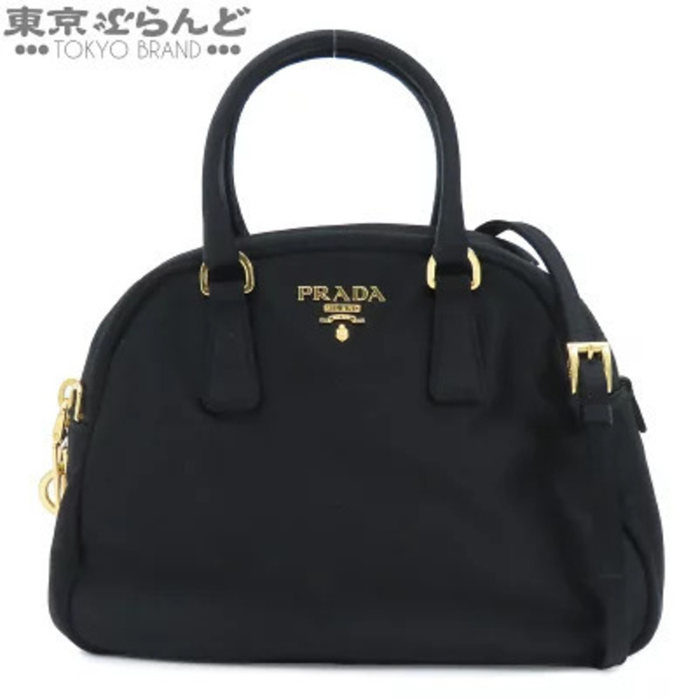 Prada Satin Bag Handbag Shoulder Nero Black